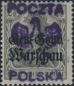 Stamp, German Occupation of Poland further overprinted, Poland,  , Crowns and Coronets, Women