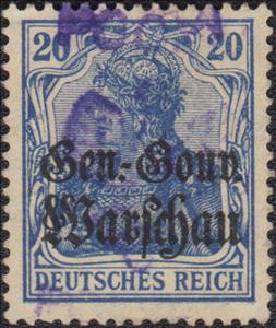 Stamp, German Occupation of Poland further overprinted, Poland,  , Crowns and Coronets, Women