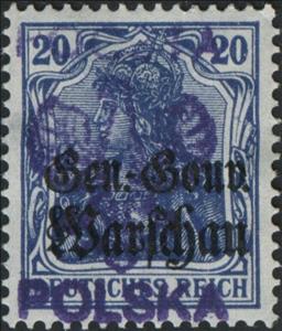 Stamp, German Occupation of Poland further overprinted, Poland,  , Crowns and Coronets, Women
