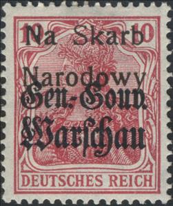 Stamp, Stamp of Germany overprinted, Poland,  , Crowns and Coronets, Women