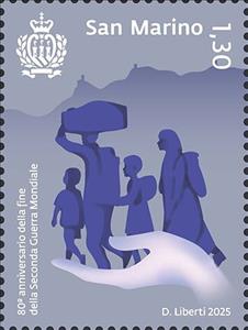 Stamp, Refugees, San Marino,  , Refugees, Second World War
