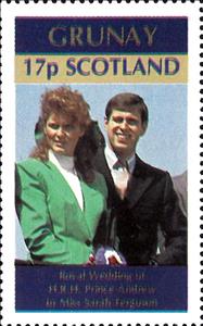 Stamp, Royal Wedding of HRH Prince Andrew to Miss Sarah Ferguson, Scotland, Grunay,  , Famous People, Princes, Royalty, Weddings