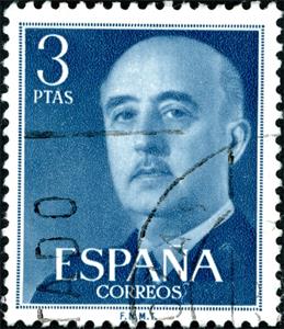 Stamp, Franco, General, Spain,  , Dictators, Famous People, Generals, Heads of State, Heads of State (Military), Men, Politicians