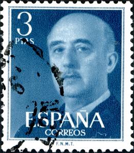 Stamp, Franco, General, Spain,  , Dictators, Famous People, Generals, Heads of State, Heads of State (Military), Men, Politicians