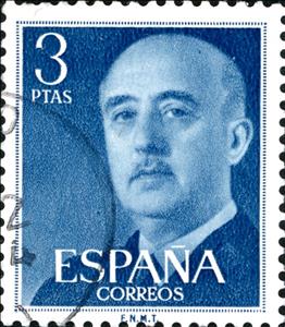 Stamp, Franco, General, Spain,  , Dictators, Famous People, Generals, Heads of State, Heads of State (Military), Men, Politicians