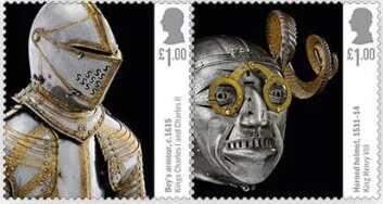 Se-tenant, Boy's Armor/Horned Helmet, United Kingdom of Great Britain & Northern Ireland,  , Armors, Helmets