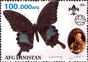 Stamp, Butterflies, Afghanistan,  , Animals (Fauna), Butterflies and Moths, Insects, Scouting