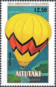 Stamp, Sport Balloons, Aitutaki,  , Air Balloons, Anniversaries and Jubilees, Aviation