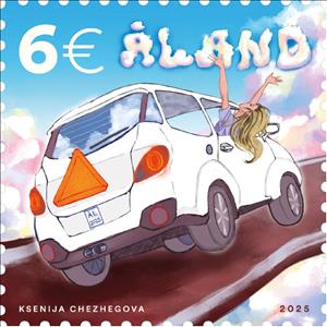 Stamp, Moped Car, Åland Islands,  , Cars
