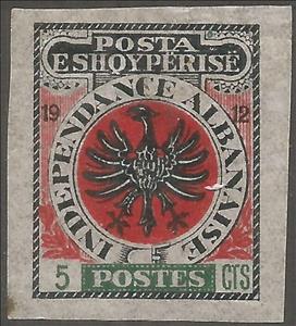 Stamp, Heraldic eagle, Albania,  , Coats of Arms, Eagles, Heraldic Animals