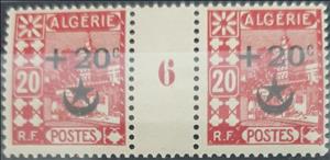 Gutter Pairs, Mosque of Sidi Abd er-Rahman overprinted & surcharged, Algeria,  , Buildings, Mosques