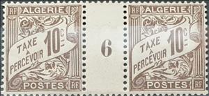 Gutter Pairs, Type Duval, Algeria,  , Letters (Alphabet), Numbers