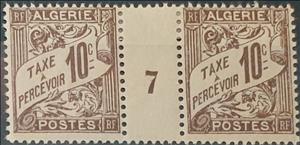 Gutter Pairs, Type Duval, Algeria,  , Letters (Alphabet), Numbers