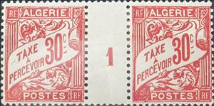 Gutter Pairs, Type Duval, Algeria,  , Letters (Alphabet), Numbers