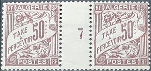 Gutter Pairs, Type Duval, Algeria,  , Letters (Alphabet), Numbers