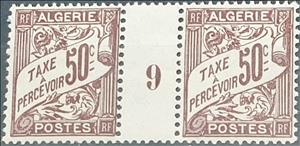 Gutter Pairs, Type Duval, Algeria,  , Letters (Alphabet), Numbers