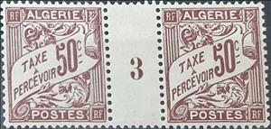 Gutter Pairs, Type Duval, Algeria,  , Letters (Alphabet), Numbers