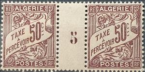 Gutter Pairs, Type Duval, Algeria,  , Letters (Alphabet), Numbers