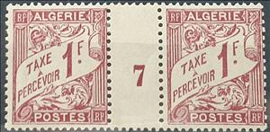 Gutter Pairs, Type Duval, Algeria,  , Letters (Alphabet), Numbers