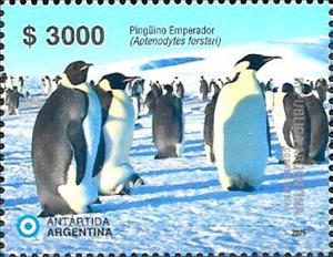 Stamp, Emperor Penguin (Aptenodytes forsteri), Argentina,  , Animals (Fauna), Birds, Penguins, Science