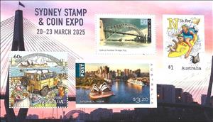 Souvenir Sheet, Sydney Stamp and Coin Expo - Souvenir Sheet Day 1, Australia,  , Bridges, Opera Houses, Philatelic Exhibitions
