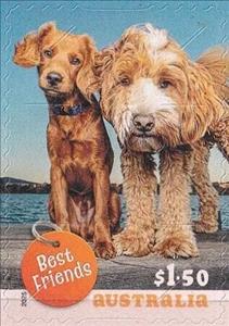 Stamp, Two Dogs, Australia,  , Animals (Fauna), Cats, Mammals
