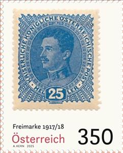 Stamp, 25 Heller Karl I stamp of 1917, Austria,  , Emperors, Famous People, Kings, Stamps