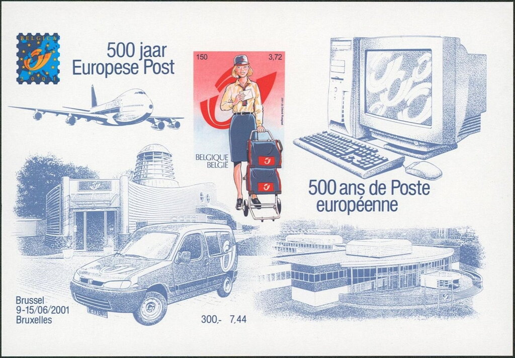 Int. Stampexhibition BELGICA 2001 - 500 Years European Post