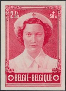 Stamp, Princess Joséphine-Charlotte (1927-2005) as a Nurse, Belgium,  , Famous People, Princesses, Red Cross and Red Crescent, Royalty, Weddings, Women
