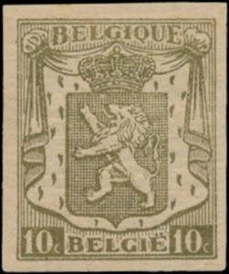 Stamp, Small Coat of Arms, Belgium,  , Coats of Arms, Heraldic Animals, Лев