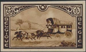 Stamp, Stage Coach, Belgium,  , Animals (Fauna), Horses, Mailcoaches, Mammals, Postal Traffic