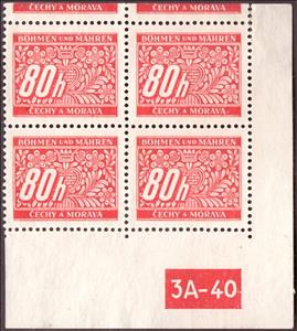 Stamp with Collectible Margin, Stylized flowers and branches, Bohemia and Moravia,  , Stylized Plants