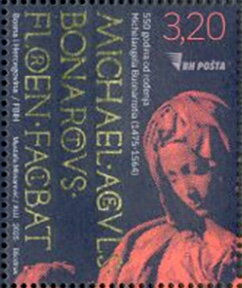 Stamp, Michelangleo Buonarotti, Artist, Bosnia and Herzegovina,  , Sculptures