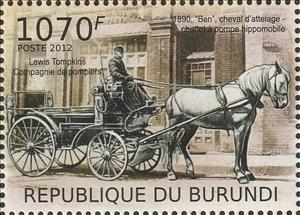 Stamp, Horses and Carriages, Burundi,  , Carriages, Horses