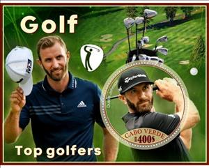 Souvenir Sheet, Dustin Johnson, Cabo Verde,  , Golf, Sports