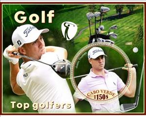 Souvenir Sheet, Justin Thomas, Cabo Verde,  , Golf, Sports