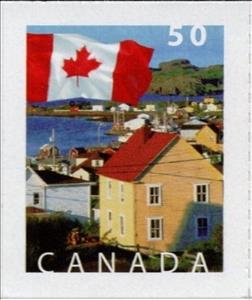 Stamp, Durrell, Newfoundland and Labrador, Canada,  , Flags, Houses, Townscapes / City Views