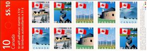 Booklet Pane, Flag Booklet 2006, Canada,  , Bridges, Dogs, Flags, Houses, Landscapes, Mountains, Sledges, Snow
