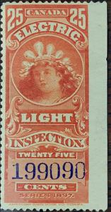 Stamp, Lady with Crown of Lights - Imperf right, Canada,  , Lamps and Candles