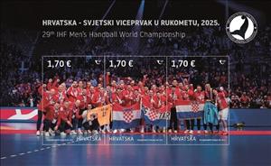 Souvenir Sheet, Croatia, Silver Medalist World Handball Championships 2025, Croatia,  , Handball, Sports