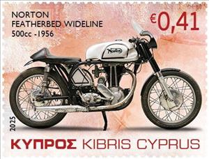 Stamp, Norton Featherbed Wideline, Cyprus,  , Motorcycles