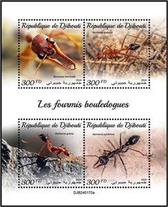 Mini Sheet, Bulldog Ants, Djibouti,  , Insects