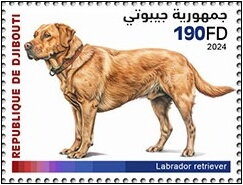 Stamp, Labrador Retriever, Djibouti,  , Animals (Fauna), Dogs