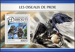 Souvenir Sheet, Northern Saw Whet Owl (Aegolius acadicus), Djibouti,  , Animals (Fauna), Birds, Birds of Prey, Owls