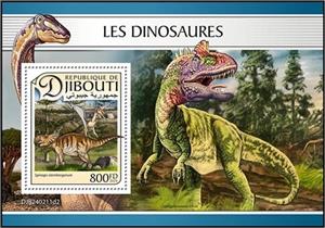 Souvenir Sheet, Spinops sternbergorum, Djibouti,  , Prehistoric Animals, Prehistory
