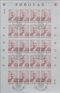 Full Pane, Vensel Ulrich Hammershaimb (1819-1909), Faroe Islands,  , C.E.P.T. / Europe, Famous People, Linguists, Postal Services, Postal Unions