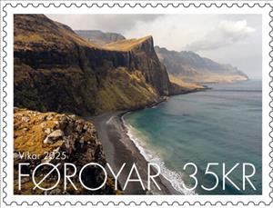 Stamp, View of Vikar, Faroe Islands,  , Coastal Areas, Landscapes