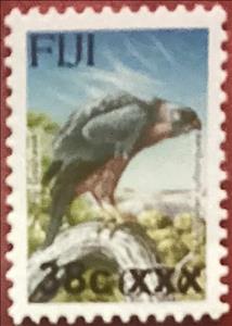 Stamp, Fiji Goshawk (Accipiter rufitorques) surcharged, Fiji,  , Animals (Fauna), Birds, Birds of Prey