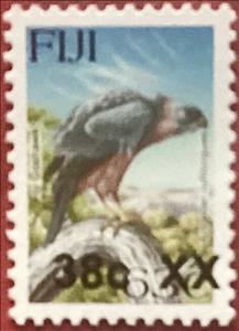 Stamp, Fiji Goshawk (Accipiter rufitorques) surcharged, Fiji,  , Animals (Fauna), Birds, Birds of Prey
