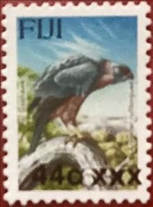 Stamp, Fiji Goshawk (Accipiter rufitorques) surcharged, Fiji,  , Animals (Fauna), Birds, Birds of Prey